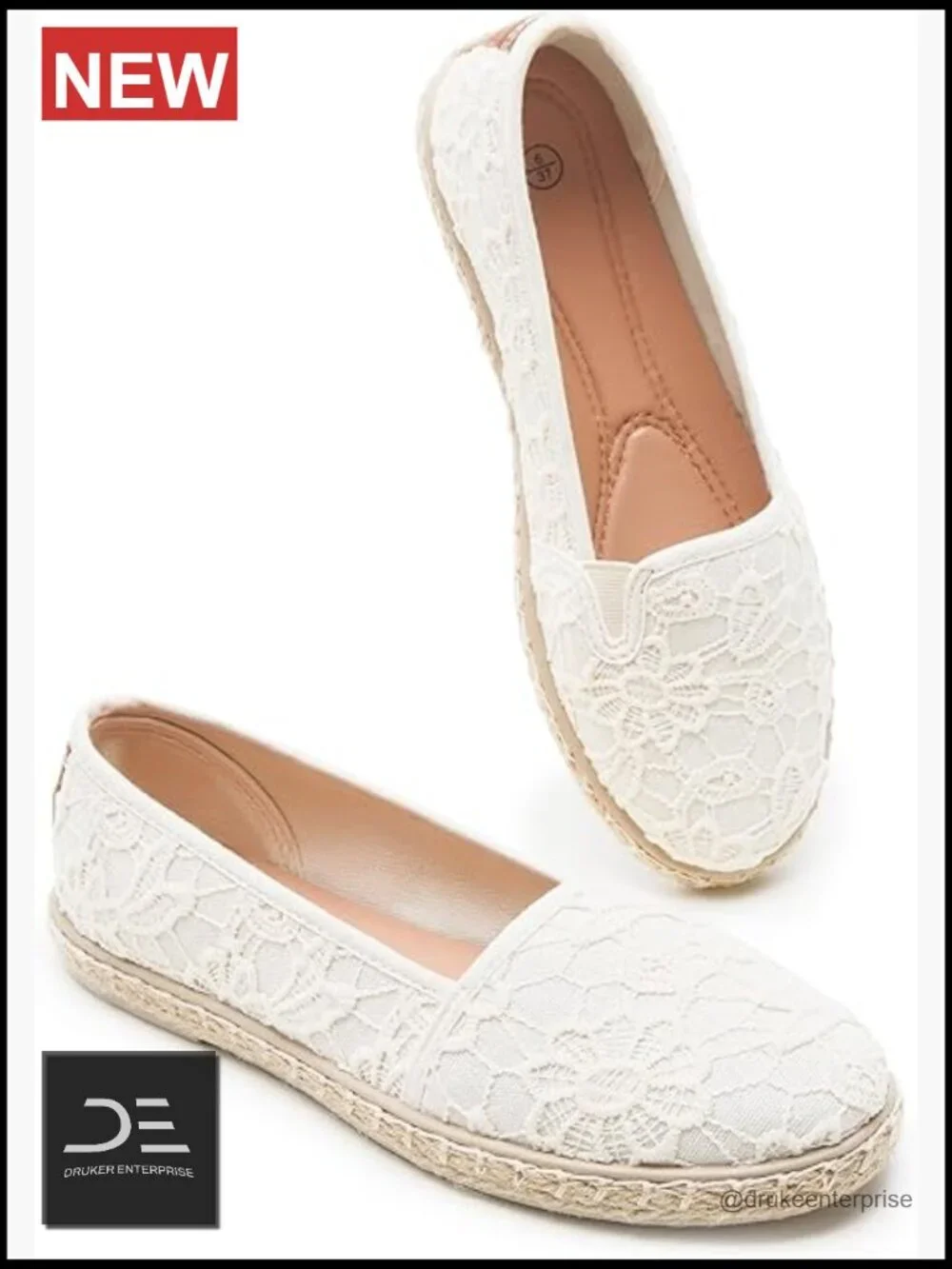 Women's Ballet Flats with Flower Embroidery, Breathable Lace Dress Flats